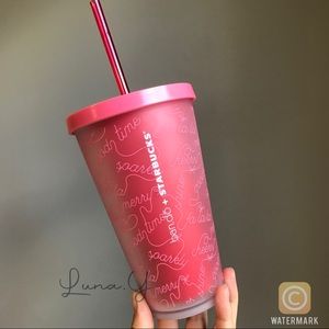 Starbucks x ban.do Season's Greetings Pink Cup Tumbler 2018 Holiday Limited